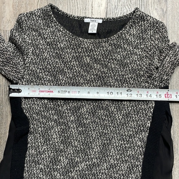 Bar III Black & White Marled Knit Sweater Over Black Sheer Lining, size small - Picture 8 of 10